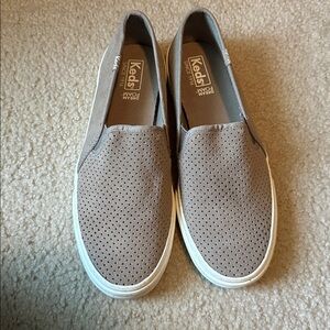 Keds Beige Perforated Slip-On Sneakers
